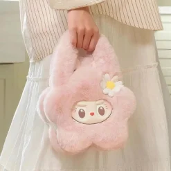 Sale La compagnie de la peluche Peluche sac à main style Labubu doux fourrure hiver mignon