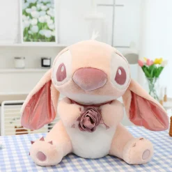 Best La compagnie de la peluche Peluche Stitch Angel rose douce et mignonne avec fleur