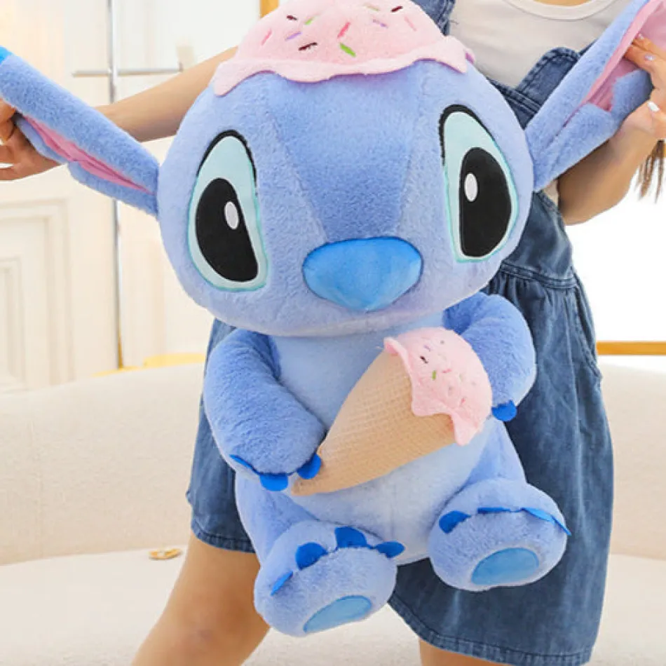 Discount La compagnie de la peluche Peluche Stitch bleu douce et mignonne avec glace