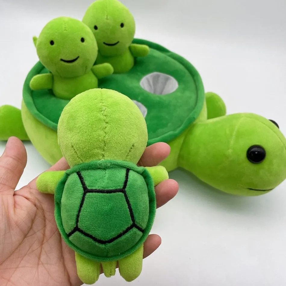 Online La compagnie de la peluche Peluche tortue verte avec ses bébés tortues