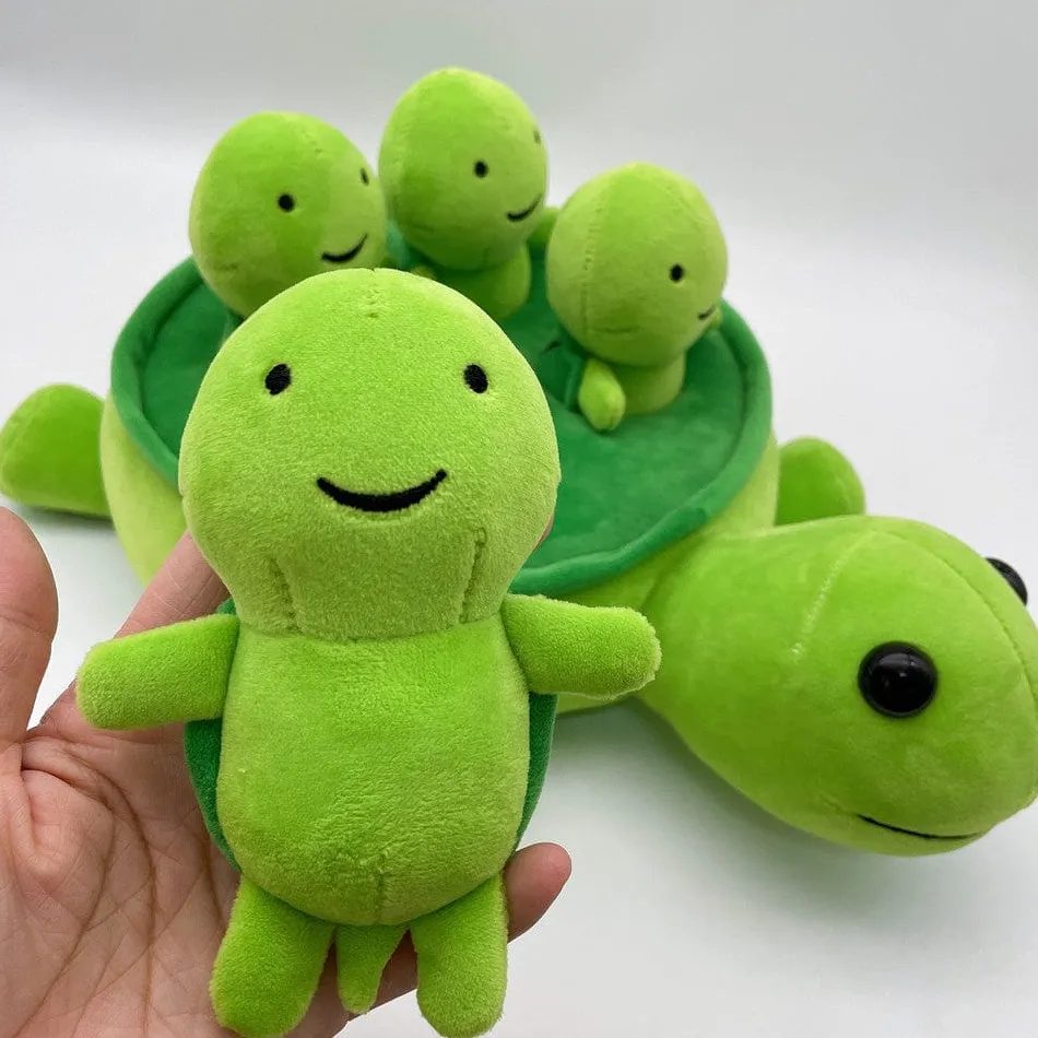 Online La compagnie de la peluche Peluche tortue verte avec ses bébés tortues