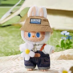 Discount La compagnie de la peluche Peluche type Labubu blanc jardinier en salopette