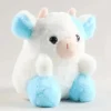 New La compagnie de la peluche Peluche vache bleu et blanche mignonne et douce
