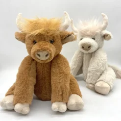 New La compagnie de la peluche Peluche vache highland marron avec couronne de fleurs