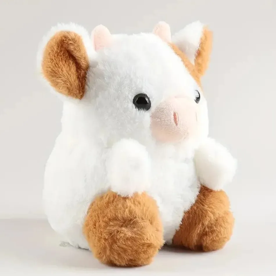 Hot La compagnie de la peluche Peluche vache marron et blanche mignonne et douce